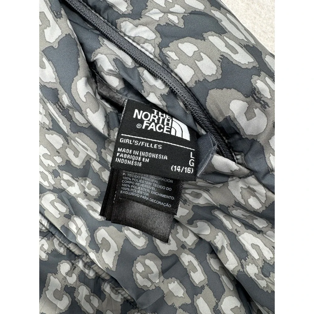 The North Face Girls Reversible Hooded Mossbud Swirl Parka Jacket Large 14/16